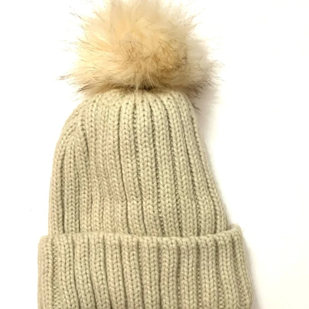 BEANIE Knit Hat, cream